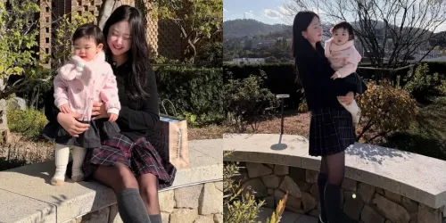 '박수홍♥' 김다예, 33kg 빼니 캠퍼스 여신 느낌…재이 품에 안고 모녀 투샷